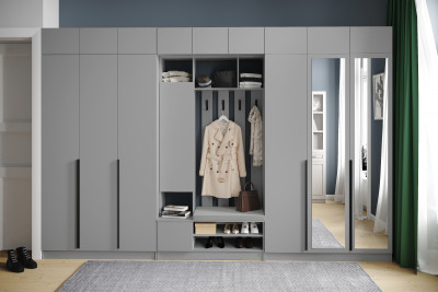 Набор мебели для прихожей "Мадрид", Серый камень