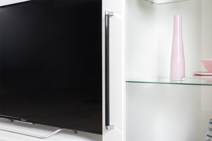 Валенсия Гостиная № 093, цвет ЛДСП белый шагрень/МДФ белый шагрень, ШхГхВ 188,2х38,4х225,2 см., универсальная сборка