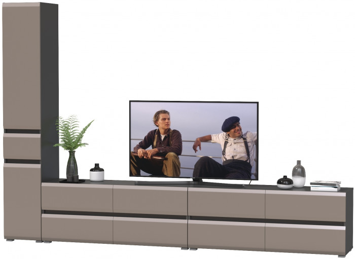 Сидней Комплектация № 132, корпус: антрацит/фасады: МДФ веллюто капучино