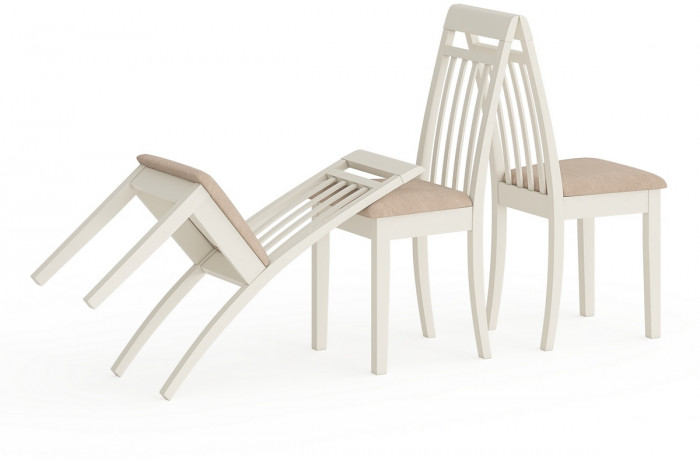 Три стула Мебель--24 Гольф-11 разборных, слоновая кость