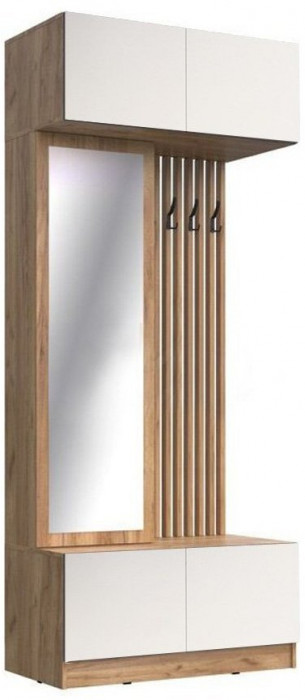 Модульная прихожая Роджина, композиция 2 (Графит, Дуб Крафт Золотой)