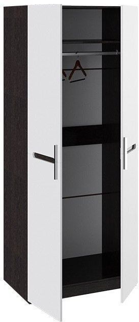 Фьюжн ТД-260.07.02 Шкаф для одежды (Белый глянец, Венге Линум)