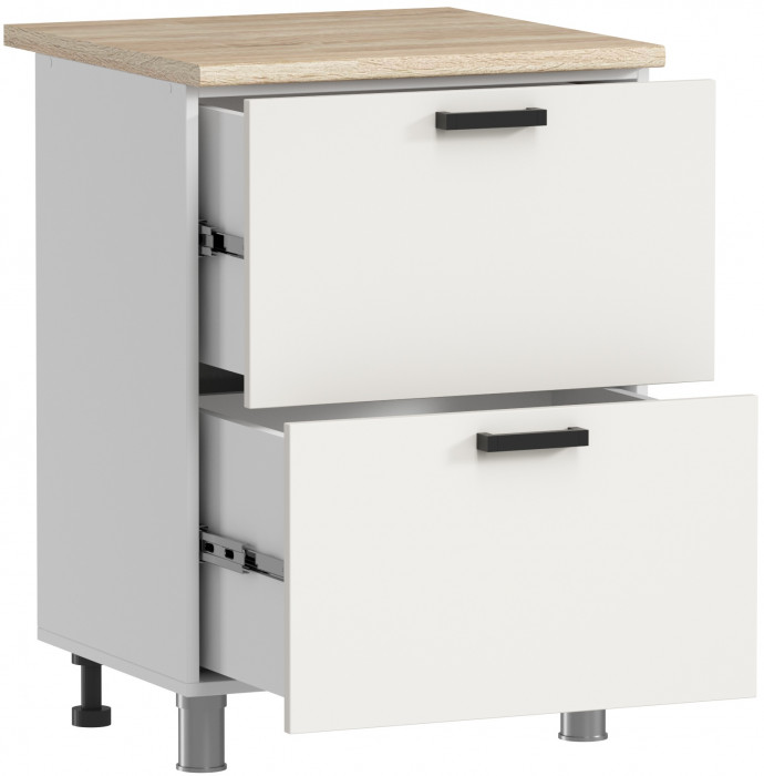 МК Аленушка Н2Я 600 Лаванда Молочный, скоба черный (со столешницей)