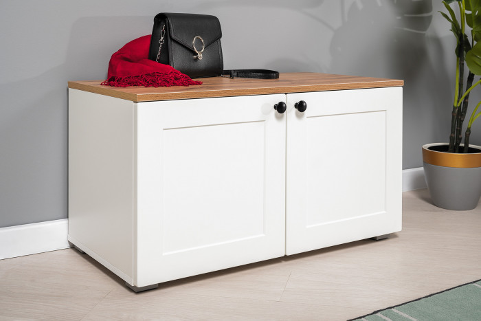 Остин 13.257 Тумба + 13.257 Тумба + 13.257 Тумба, цвет белый шагрень/серый графит/дуб крафт золотой, ШхГхВ 240х41,9х43,7 см., универсальная сборка