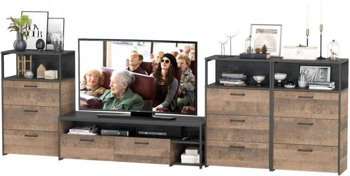 Трувор Гостиная 108, дуб гранж песочный/интра