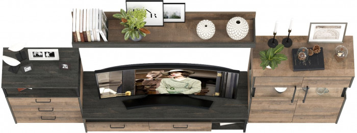 Трувор Гостиная 065, дуб гранж песочный/интра