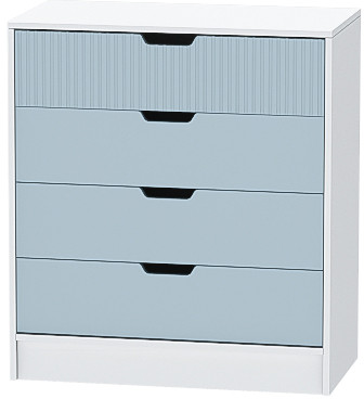 Детский Комод Бриз МДФ, Белый/Антарктида (Полосы)