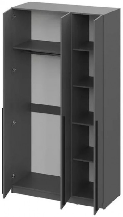 шкаф распашной Берген ШК-1200 серый графит/серый графит