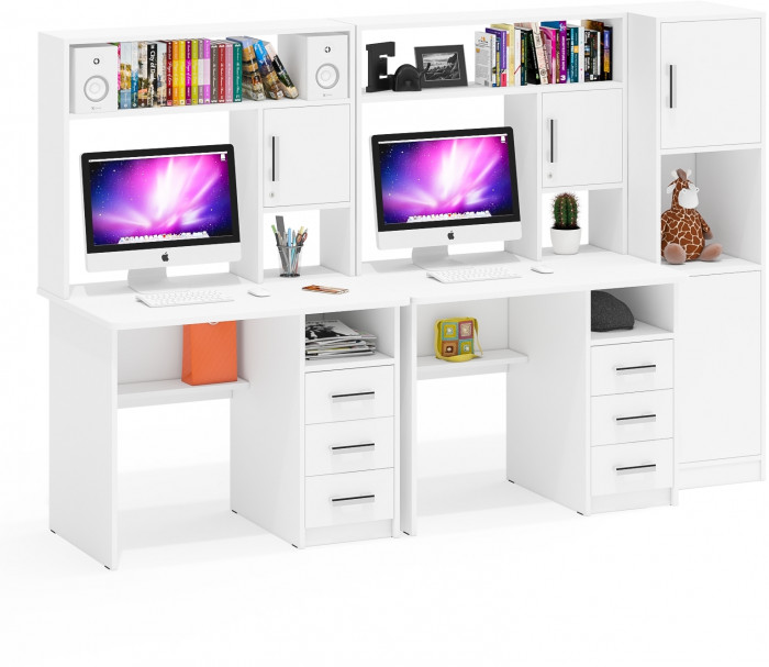 С-МД-СК9 Компоновка № 04, цвет белый шагрень, ШхГхВ 247х70х160 см., НЕ универсальная сборка