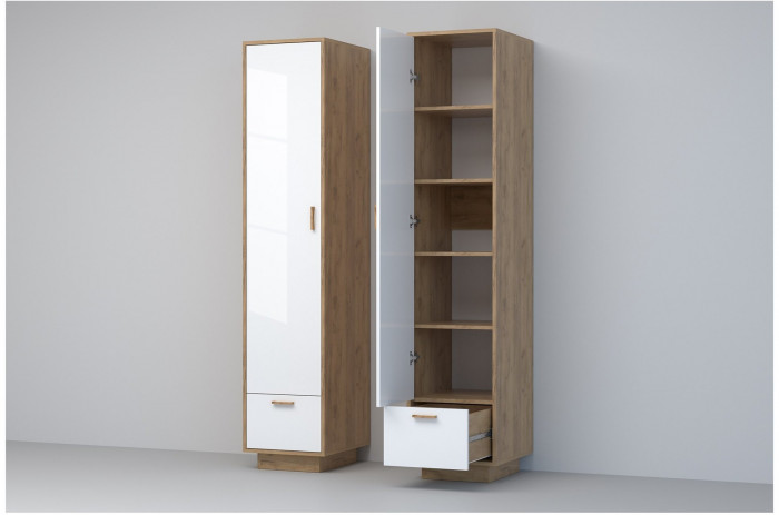 Модульная прихожая ЭГО 1 (Камень Темный/Бетон Светлый)