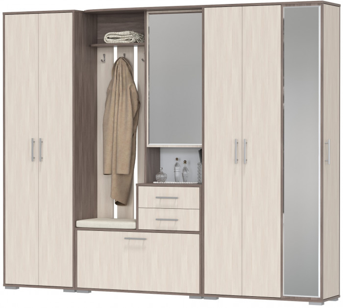 Прихожая Домино 6, бодега тёмный/бодега светлый