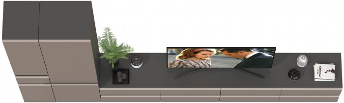 Сидней Комплектация № 134, корпус: антрацит/фасады: МДФ веллюто капучино