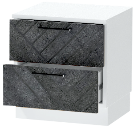 Тумба-6 прикроватная напольная "Иннэс-7", Белый/Бетон графит