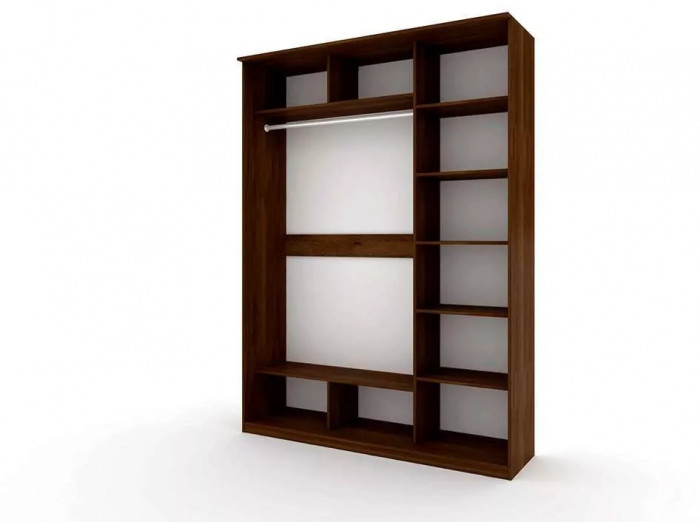 Шкаф купе Модерн 1776х600 3-х дверный 2-х секционный фотопечать №1 венге