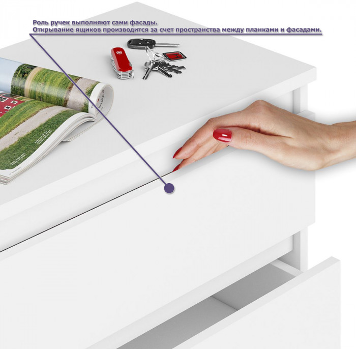 Мори письменный стол МСП1200.1 + Комод МК700.5, белый