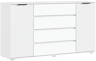 Марвэл Комод 2 двери 4 ящика ш.1600, Белый/Браш белый