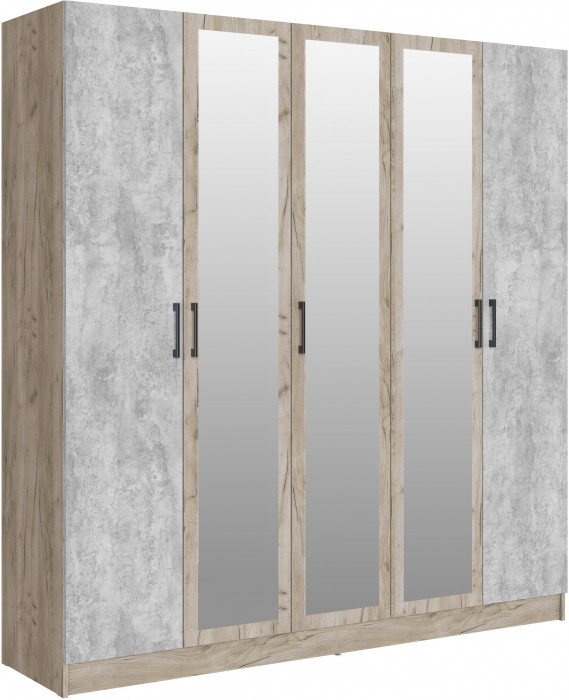 Шкаф Вегас 2000, Дуб крафт серый/Цемент