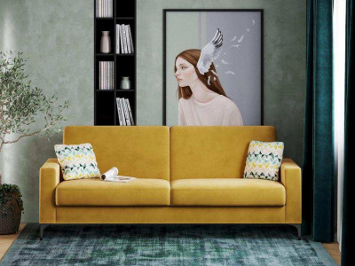 Диван-кровать Алекс 3Т модель 047 Геометрия 69/Ультра Мустард