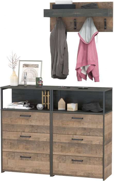 Трувор Прихожая 153, дуб гранж песочный/интра