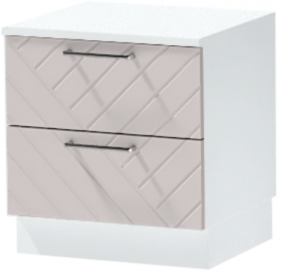 Тумба-6 прикроватная напольная "Иннэс-7", Белый/Грэй софт