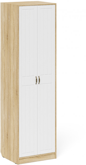 Прихожая П-6 Компоновка № 26, дуб сонома/фасады МДФ белое дерево фрезеровка прованс