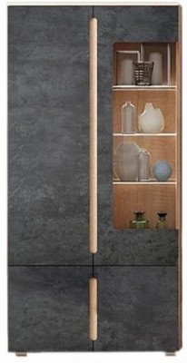 Ким Шкаф с подсветкой, бетон графит (Дуб Сонома, Бетон графит)