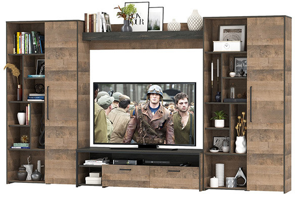 Трувор Гостиная 075, дуб гранж песочный/интра