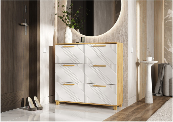 Обувница Ирис, браш вайт/крафт