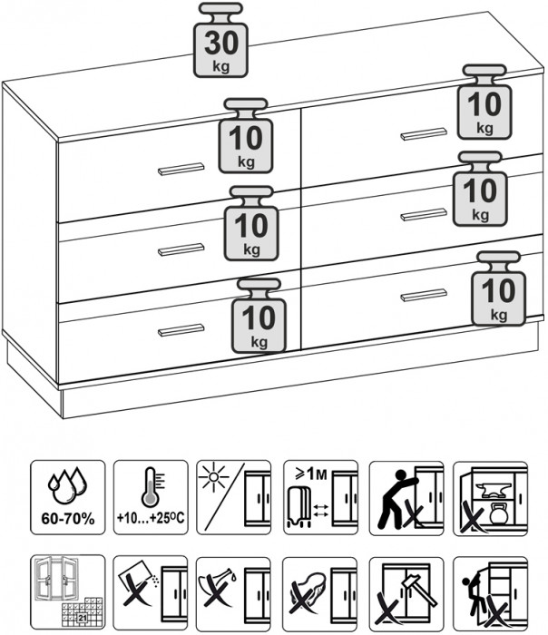 Комод 4 Анона, антрацит
