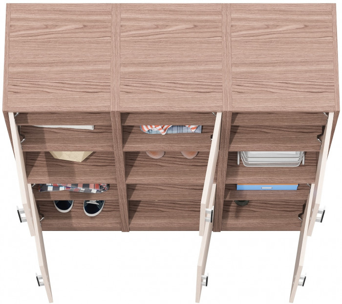 Три Пенала С-МД-СК9П к компьютерному столу С-МД-СК9, цвет ясень шимо светлый/ясень шимо тёмный, ШхГхВ 129х45х160 см., универсальная сборка