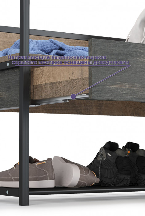 Трувор Прихожая 216, цвет дуб гранж песочный/интра, ШхГхВ 130х37х194,2 см., универсальная сборка