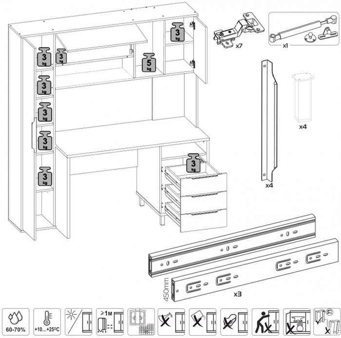 Два стола компьютерных Комфорт 12.95N, дуб сонома/сатин/дуб сонома/тёмно-серый