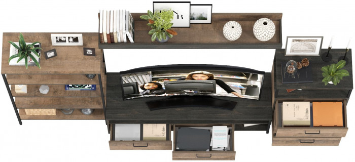 Трувор Гостиная 083, дуб гранж песочный/интра