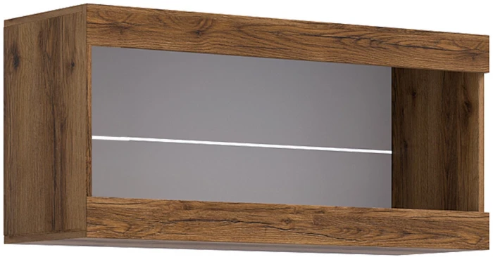 Прага Шкаф навесной Дуб Делано/Черный глянец