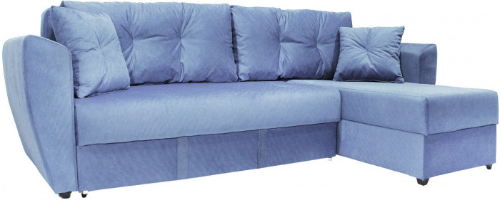 Диван-кровать угловой Амстердам Люкс, 150х200, еврокнижка, независимый пружинный блок, велюр, серый