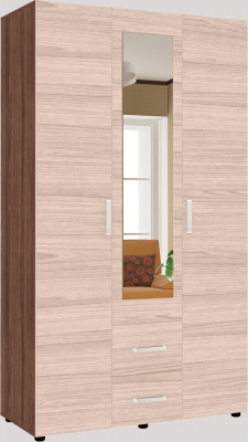 Шкаф ЭВА трехстворчатый ШК-019 (Венге/дуб молочный)
