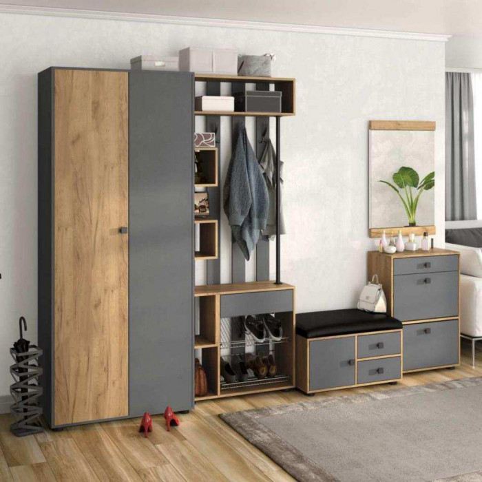 Шкаф Мини-Лайт МЛ-9 дуб крафт/графит