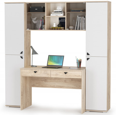 КР100 Бостон № 27, цвет дуб эндгрейн элегантный/фасады МДФ милк рикамо софт, 13.154+12.69+10.51+13.154, ШхГхВ 192,4х57,2х194,4 см.