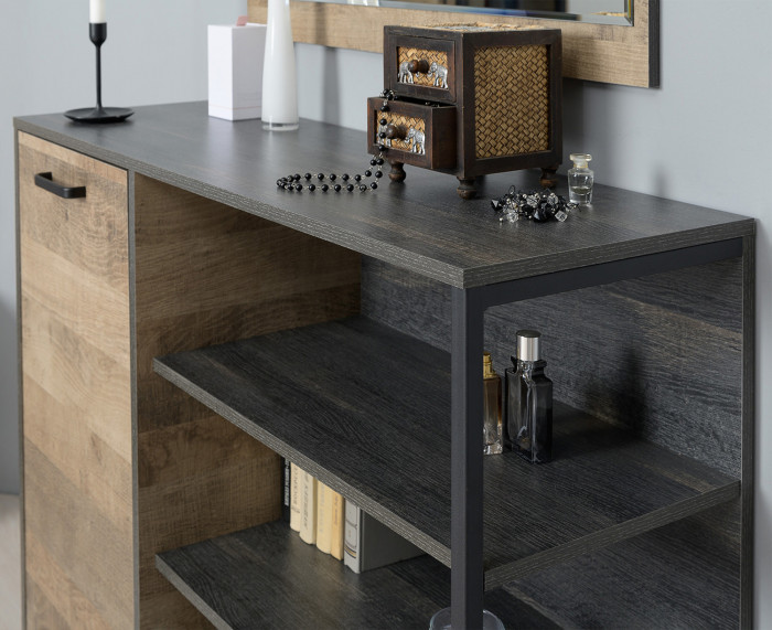 Трувор Прихожая 218, цвет дуб гранж песочный/интра, ШхГхВ 189х36,9х194,2 см., универсальная сборка