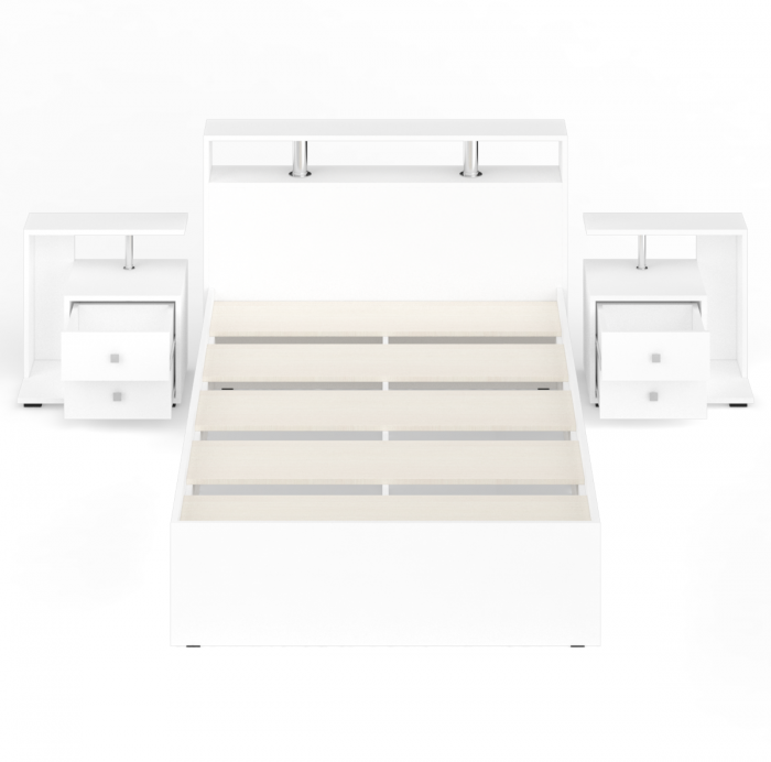Камелия Кровать 1200 + две тумбы, белый