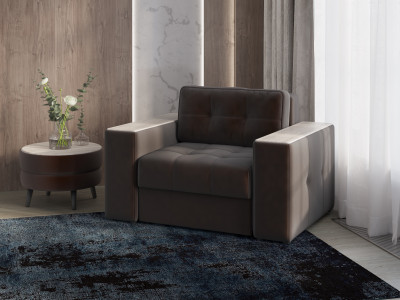 Кресло-кровать Виконт, Коричневый/Сандал белый МДФ