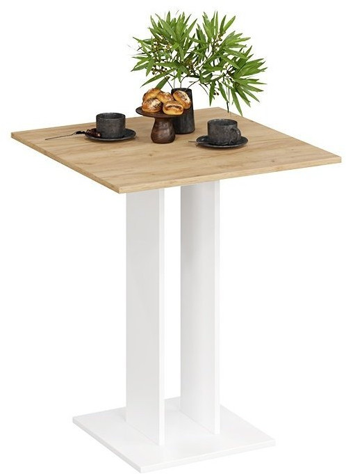 Анкона Стол обеденный Тип 1 (Белый/Дуб Крафт золотой)