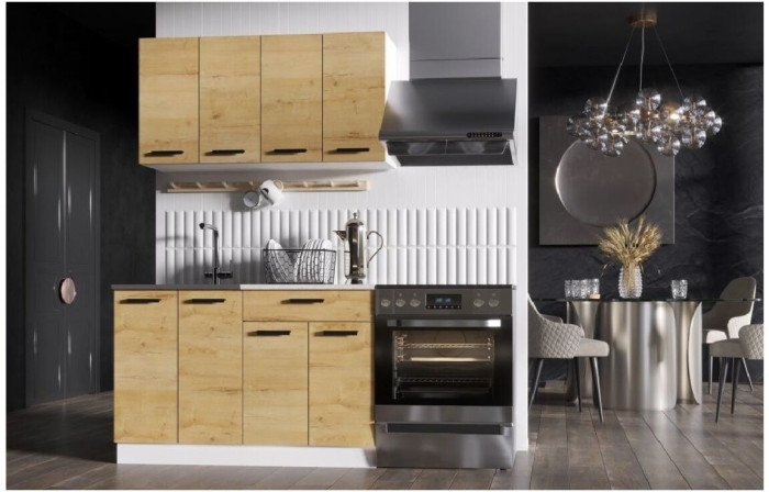 Кухня ЛДСП Хозяюшка 1200 Вотан (Белый, Вотан)