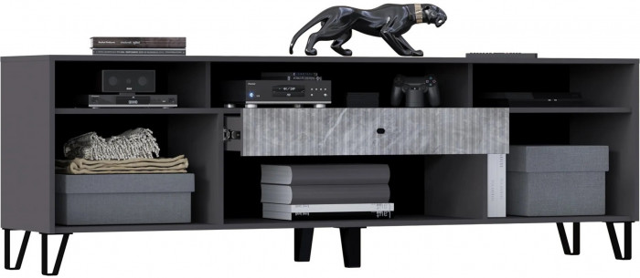 Оливия Тумба ТВ (Шарли мокко, Глиняный серый)