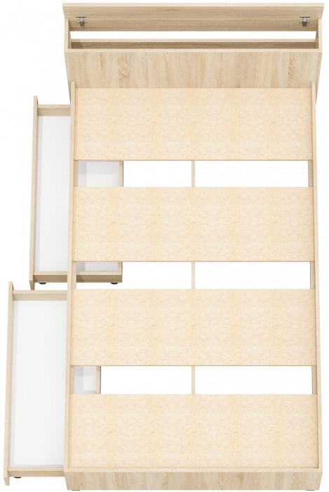 Ксения Кровать с ящиками 1200, дуб сонома