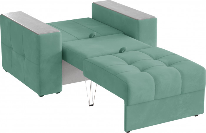 Кресло-кровать Виконт, Мятный/Холст белый МДФ