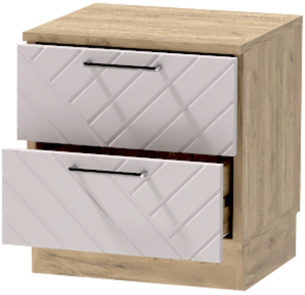 Тумба-6 прикроватная напольная "Иннэс-7", Крафт золотой/Грэй софт