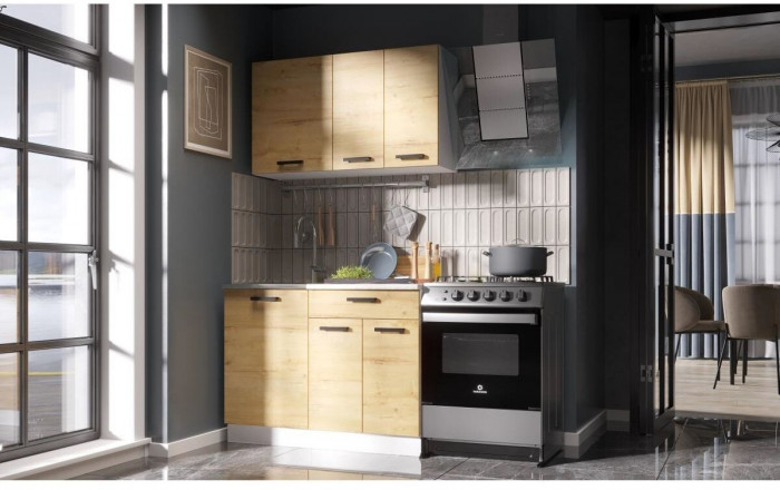 Кухня ЛДСП Хозяюшка 1100 Вотан (Белый, Вотан)