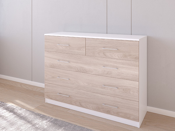 Комод 04/23 120х40х90 Белый/Кастелло Серый