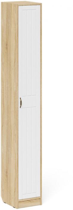 Прихожая П-6 Компоновка № 27, дуб сонома/фасады МДФ белое дерево фрезеровка прованс